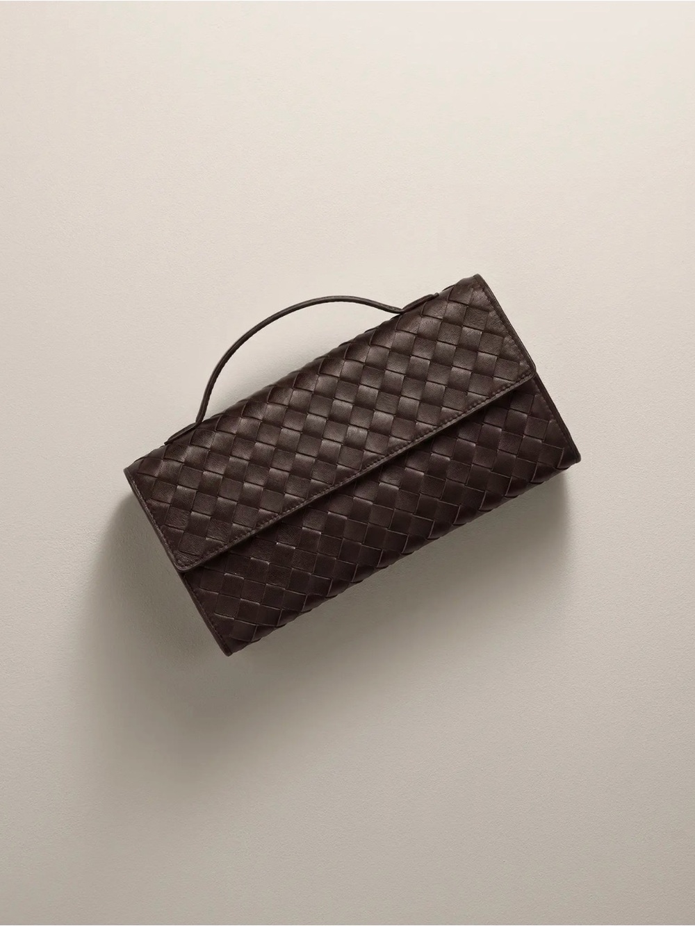 Quince NWOT Eloise Handwoven Clutch in Dark Brown 1339